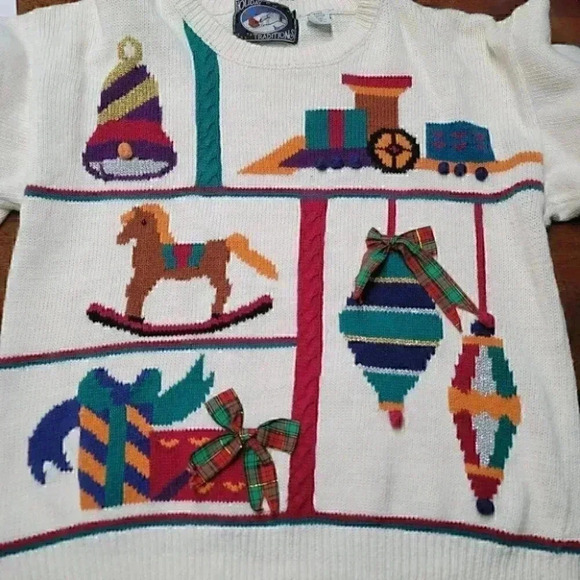 Vintage Holiday Traditions Cotton Blend Crewneck Pullover Women's Sweater M - Picture 7 of 7